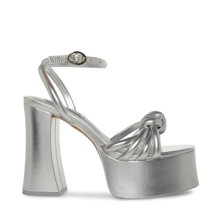 Silver Steve Madden Bonnie Women's Heels Sandals | PH 7943FYG